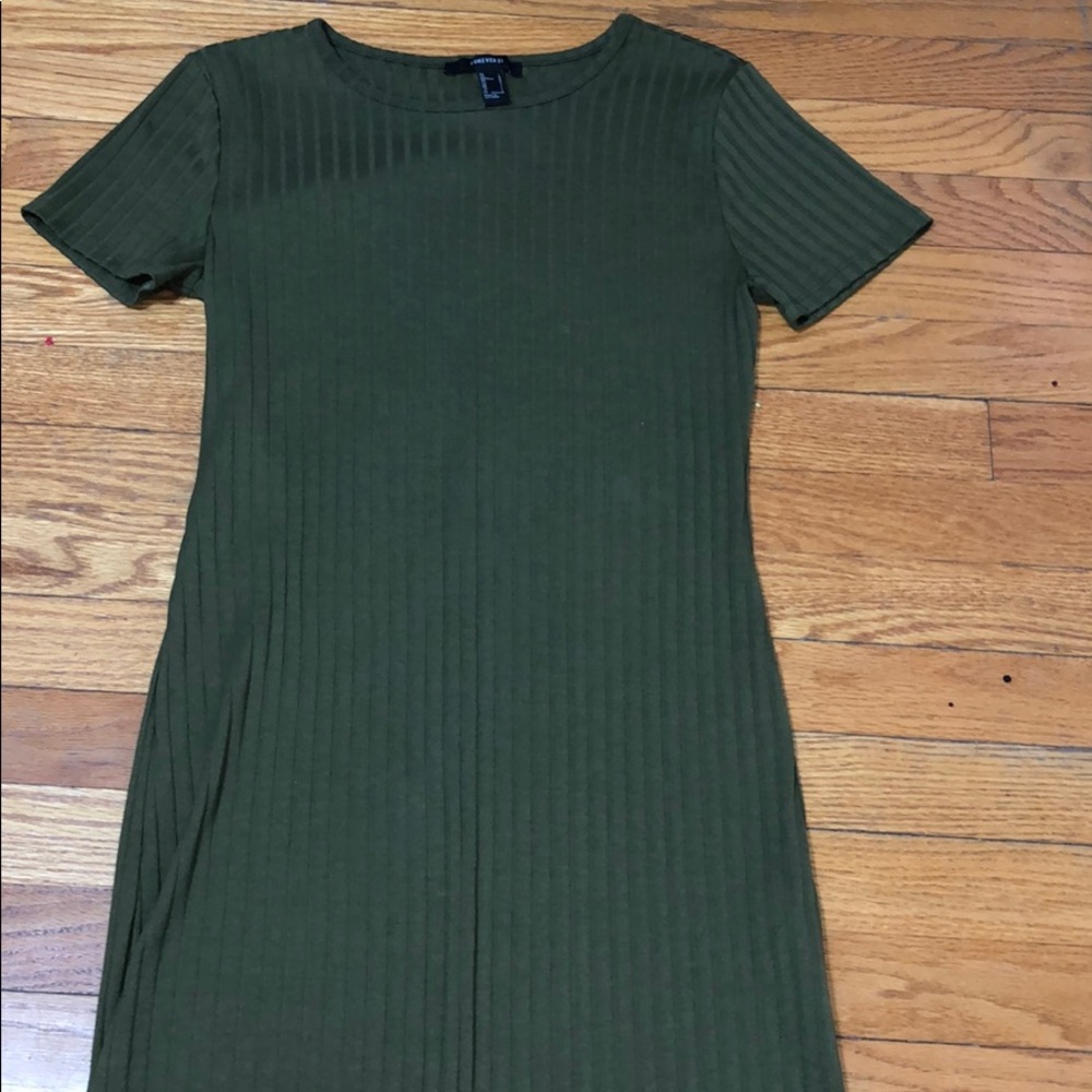 Olive green mini dress